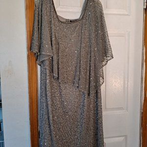Mother of Bride or Groom Grey Beaded Dress